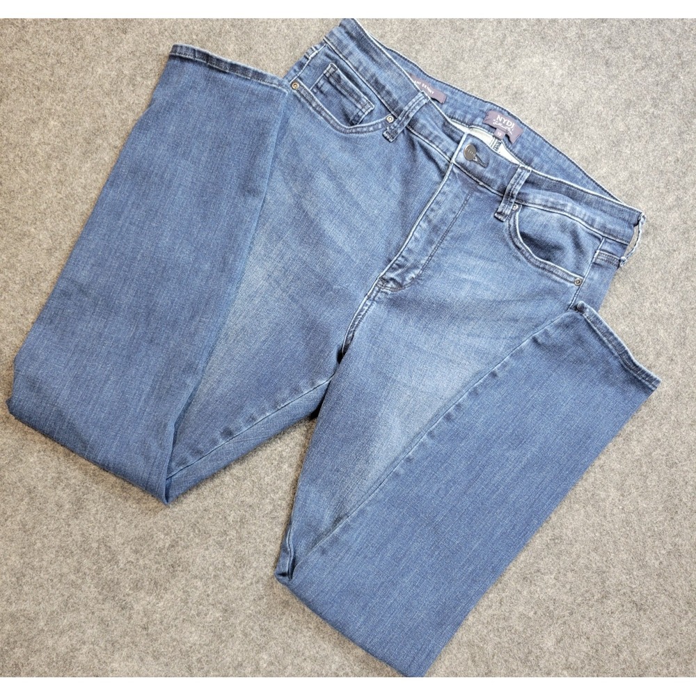 NYDJ Jeans Womens 12 Blue Denim Stretch 5 Pocket Design Ami Americana Skinny Leg